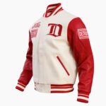 NHL Detroit Eggshell Wings Retro Classic Men's Rib Wool Varsity Jacket