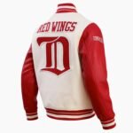 NHL Detroit Eggshell Wings Retro Classic Men's Rib Wool Varsity Jacket
