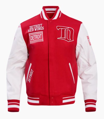 NHL Detroit Red Wings Retro Classic Men's Rib Wool Varsity Jacket