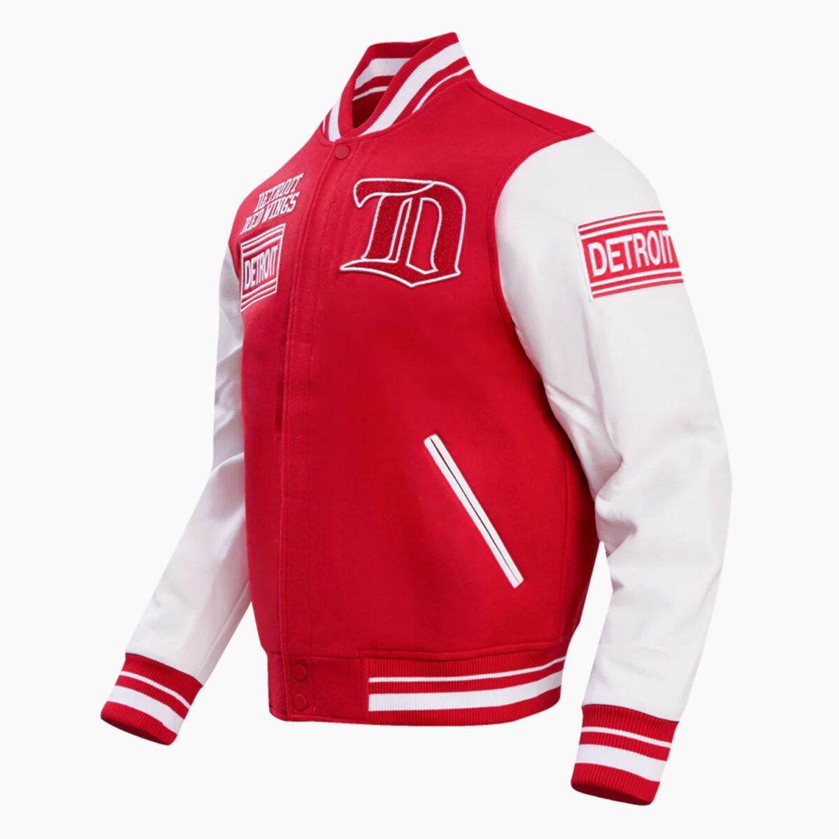 NHL Detroit Red Wings Retro Classic Men's Rib Wool Varsity Jacket