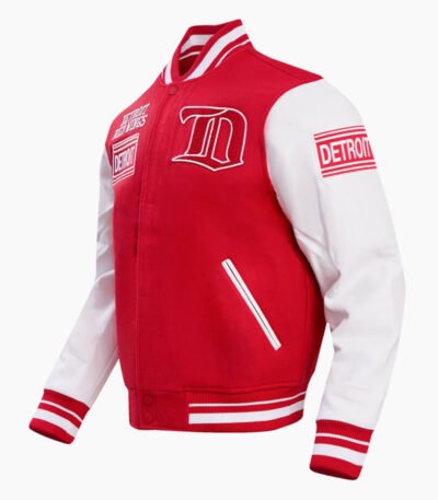 NHL Detroit Red Wings Retro Classic Men's Rib Wool Varsity Jacket