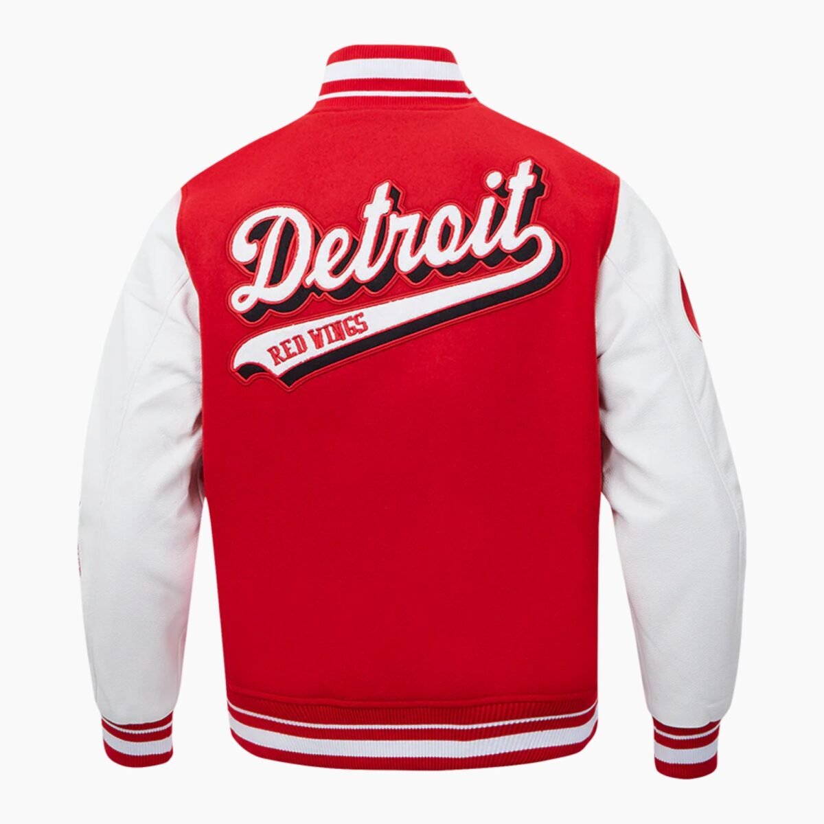 NHL Detroit Red Wings Script Tail Men's Rib Wool Varsity Jacket