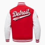NHL Detroit Red Wings Script Tail Men's Rib Wool Varsity Jacket
