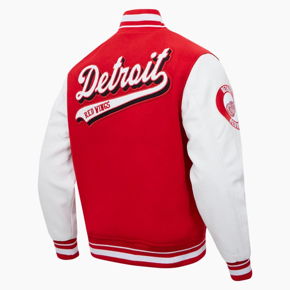 NHL Detroit Red Wings Script Tail Men's Rib Wool Varsity Jacket