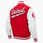 NHL Detroit Red Wings Script Tail Men's Rib Wool Varsity Jacket