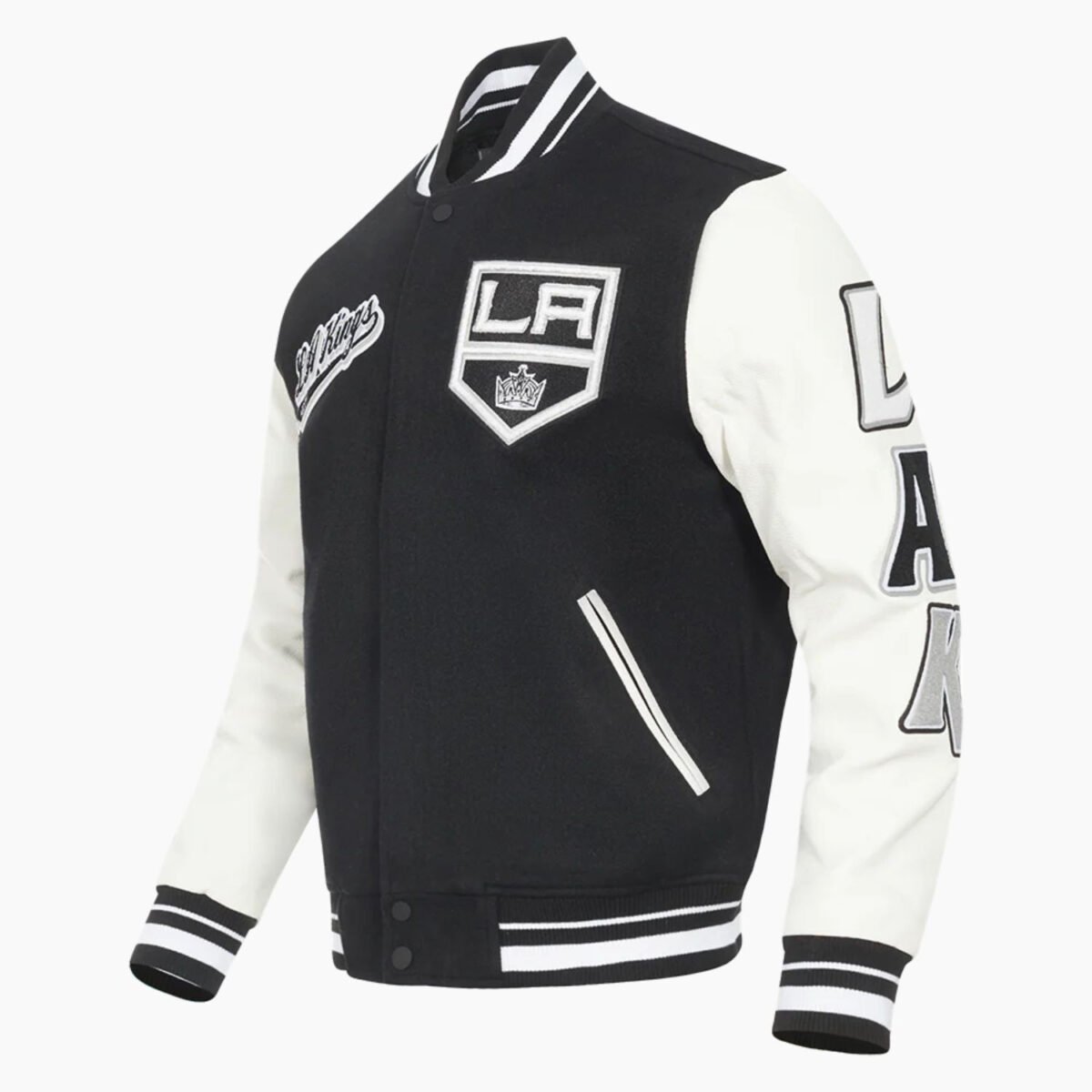 NHL Los Angeles Kings Script Tail Men's Rib Wool Varsity Jacket