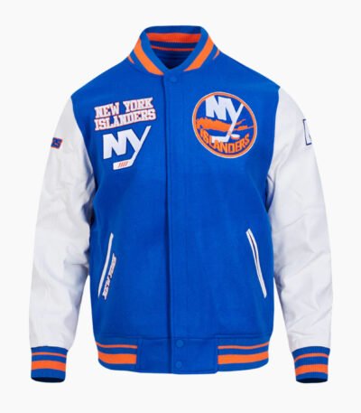 NHL New York Islanders Retro Classic Men's Rib Wool Varsity Jacket