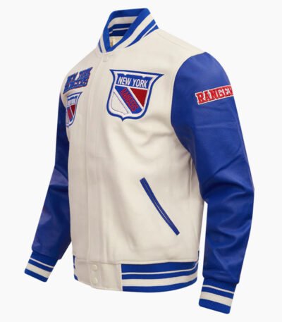 NHL New York Rangers Retro Classic Men's Rib Wool Varsity Jacket