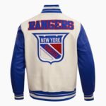 NHL New York Rangers Retro Classic Men's Rib Wool Varsity Jacket