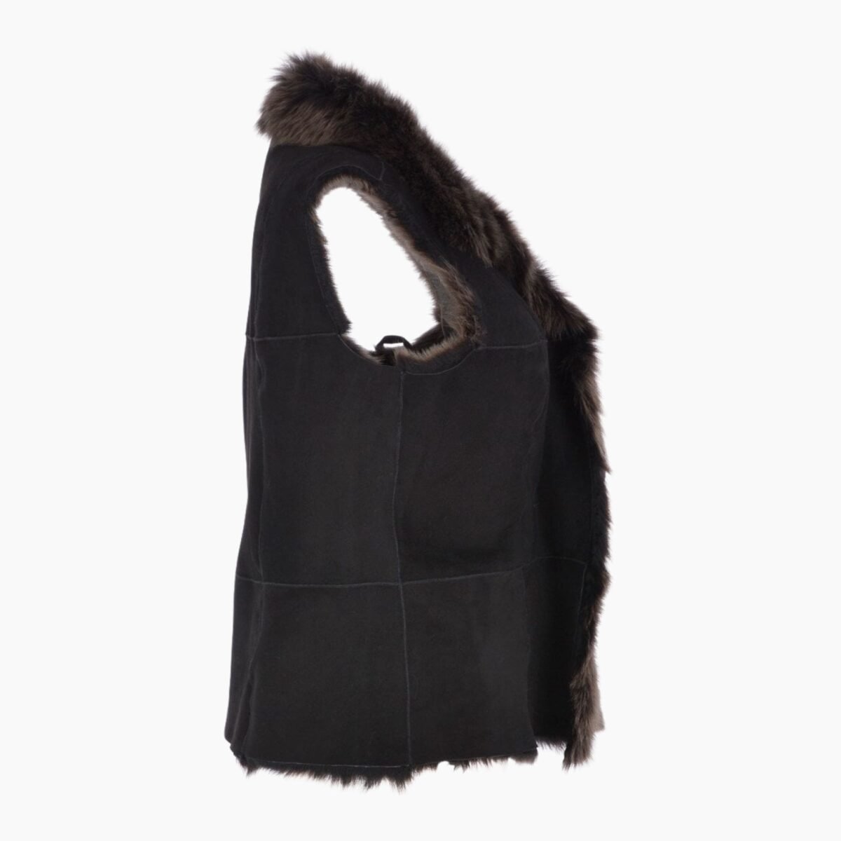Reversible Toscana Suede Leather Gilet Black