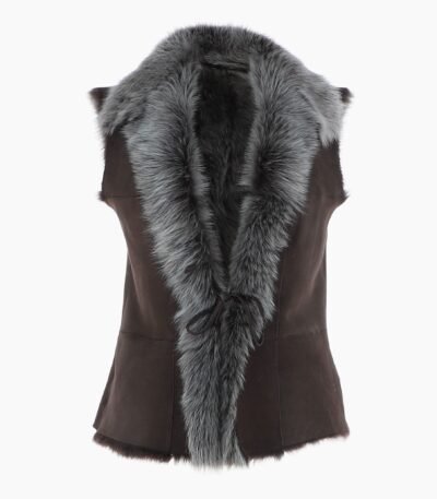 Reversible Toscana Suede Leather Gilet Brown