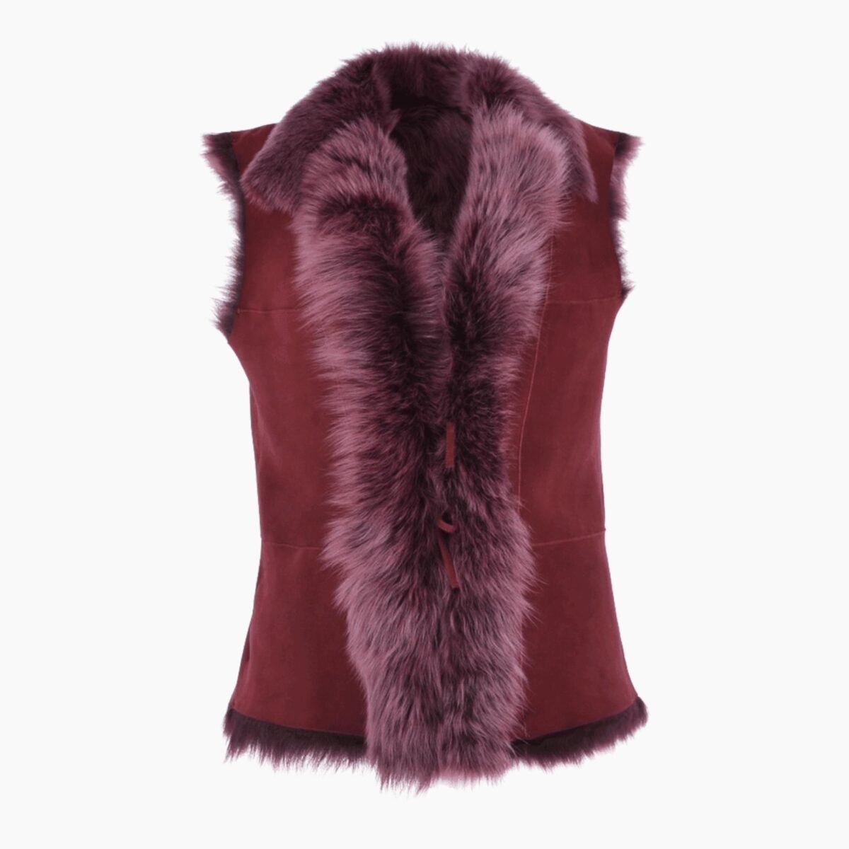 Reversible Toscana Suede Leather Gilet Burgundy Reversible Toscana Suede Leather Gilet Burgundy