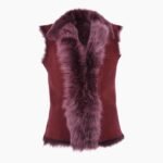 Reversible Toscana Suede Leather Gilet Burgundy