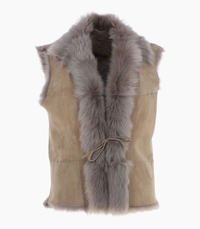 Reversible Toscana Suede Leather Gilet Burnished Beige