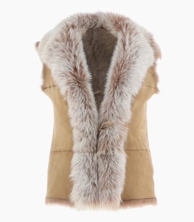 Reversible Toscana Suede Leather Gilet Camel