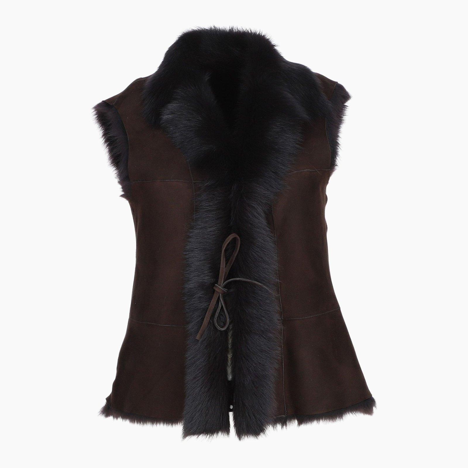 Reversible Toscana Suede Leather Gilet Dark Brown Reversible Toscana Suede Leather Gilet Dark Brown