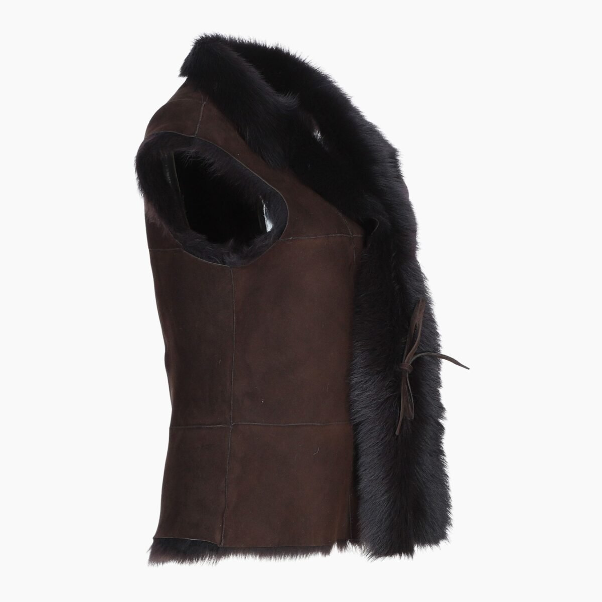Reversible Toscana Suede Leather Gilet Dark Brown