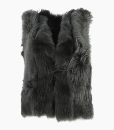 Reversible Toscana Suede Leather Gilet Green