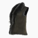 Reversible Toscana Suede Leather Gilet Green
