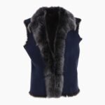 Reversible Toscana Suede Leather Gilet Navy