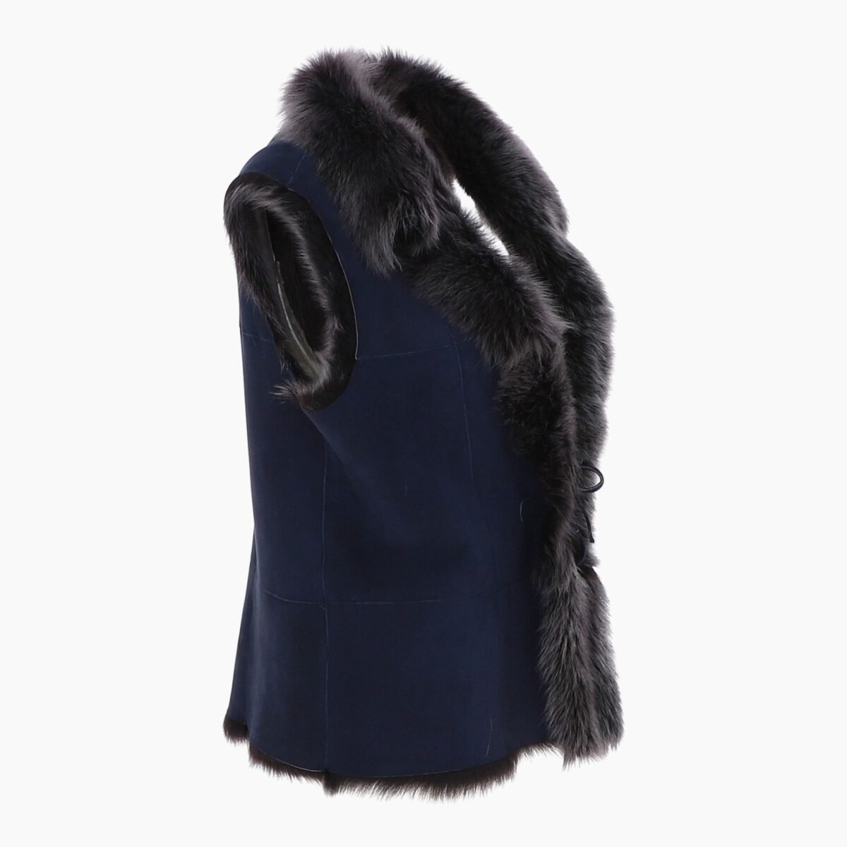 Reversible Toscana Suede Leather Gilet Navy