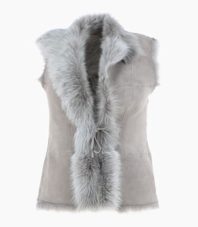 Reversible Toscana Suede Leather Gilet Topo