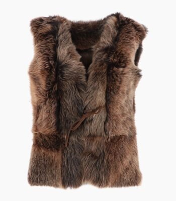 Reversible Toscana Suede Leather Gilet Vin Tan