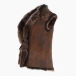 Reversible Toscana Suede Leather Gilet Vin Tan