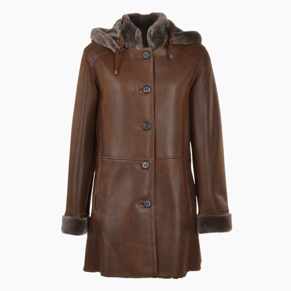 Sheepskin Duffle Coat Tobacco