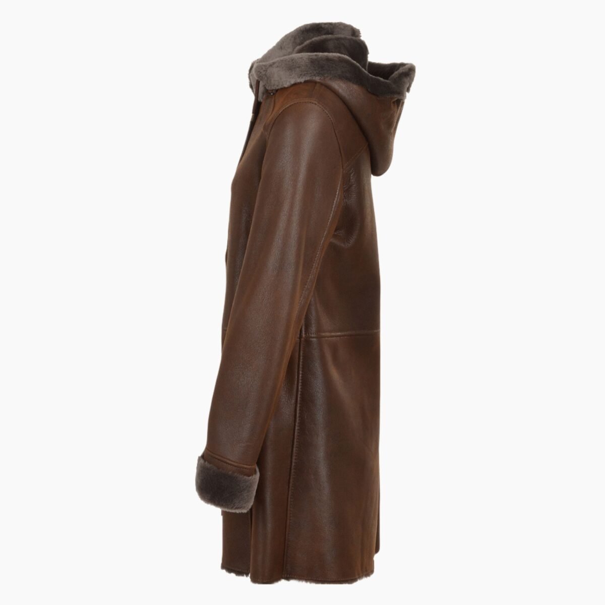 Sheepskin Duffle Coat Tobacco