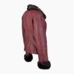 Short Toscana Biker Style Sheepskin Jacket Bordeaux