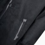 Single Breasted Sheepskin Coat With Long Haired Lapel Black