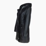 Stylish Leather Ladies Three Quarter Jacket Black