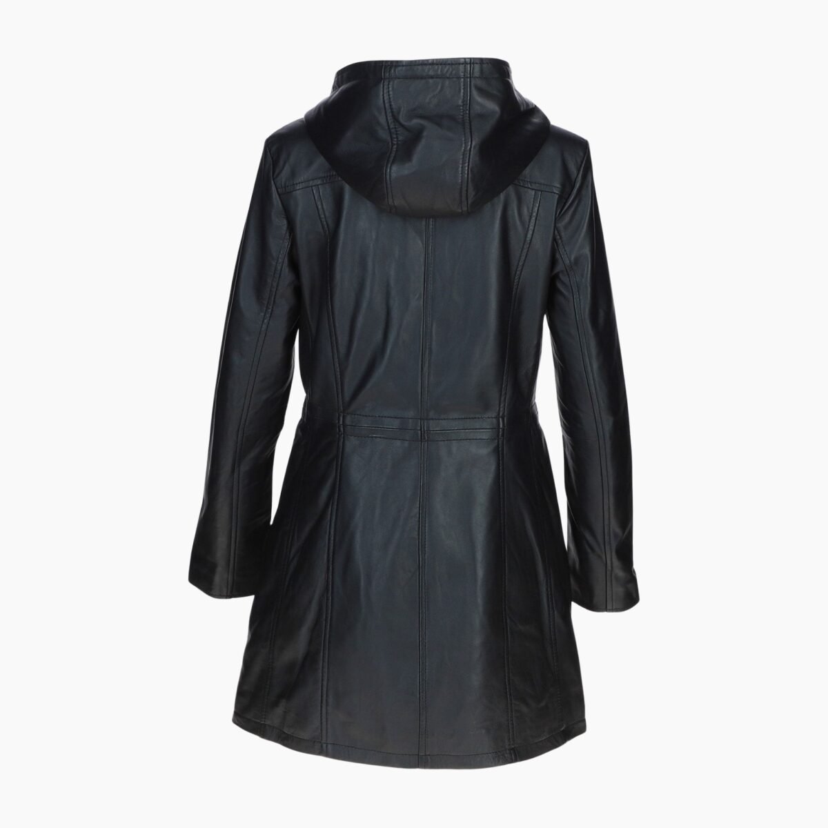 Stylish Leather Ladies Three Quarter Jacket Black