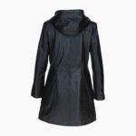 Stylish Leather Ladies Three Quarter Jacket Black