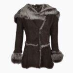 Toscana Long Haired Shearling Jacket With Large Hood Brown