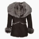 Toscana Long Haired Shearling Jacket With Large Hood Brown