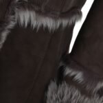 Toscana Long Haired Shearling Jacket With Large Hood Brown