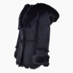 Toscana Long Haired Shearling Jacket With Large Hood Ombre Blue