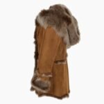 Toscana Long Haired Shearling Jacket With Large Hood Tan