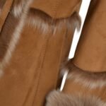 Toscana Long Haired Shearling Jacket With Large Hood Tan