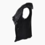 Toscana Suede Leather Biker Gilet Black