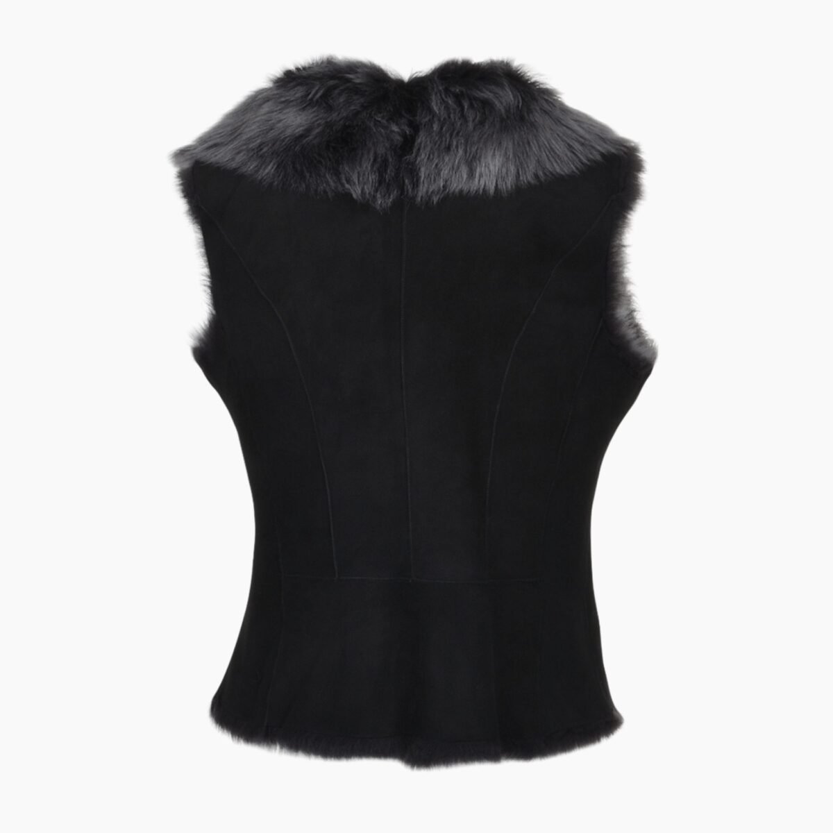 Toscana Suede Leather Biker Gilet Black