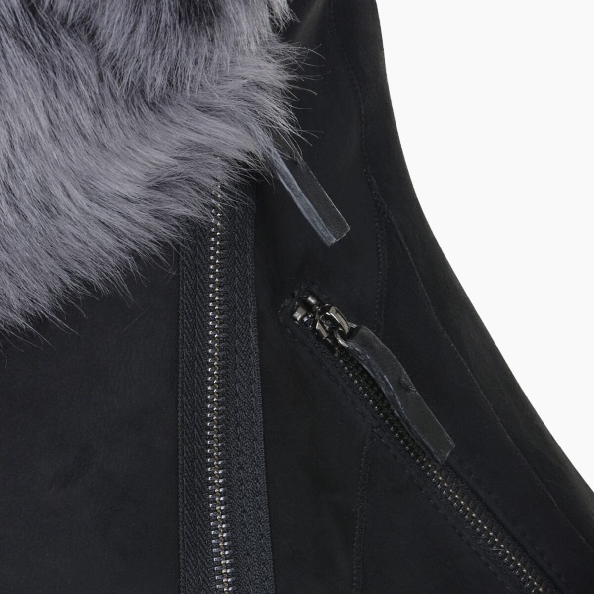 Toscana Suede Leather Biker Gilet Black