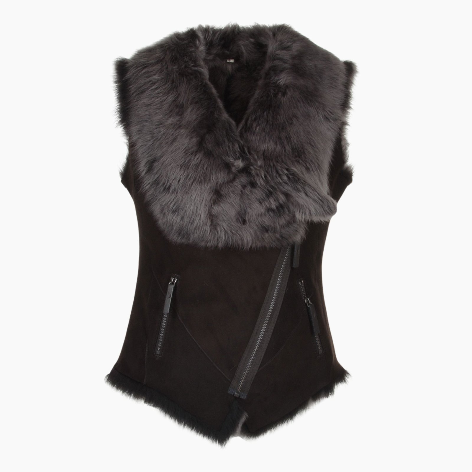 Toscana Suede Leather Biker Gilet Brown Toscana Suede Leather Biker Gilet Brown