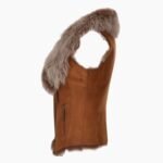 Toscana Suede Leather Biker Gilet Tan
