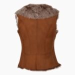 Toscana Suede Leather Biker Gilet Tan