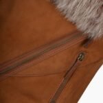 Toscana Suede Leather Biker Gilet Tan