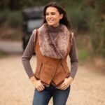 Toscana Suede Leather Biker Gilet Tan