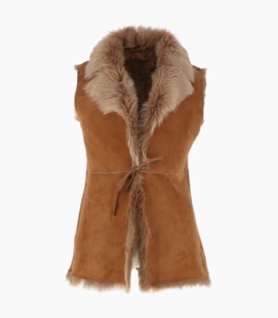 Toscana Suede Leather Gilet Honey